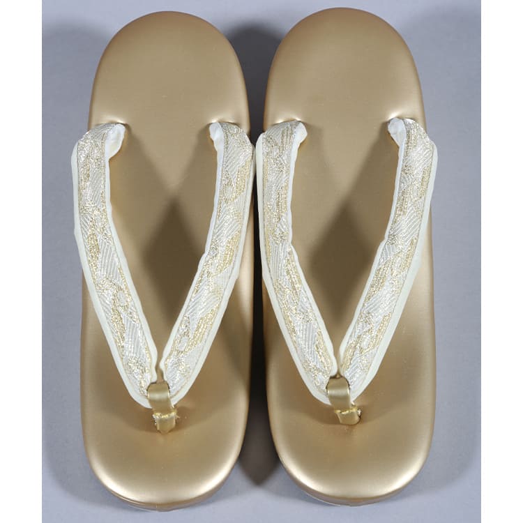 草履バッグ　ゴールド　星の割付文様