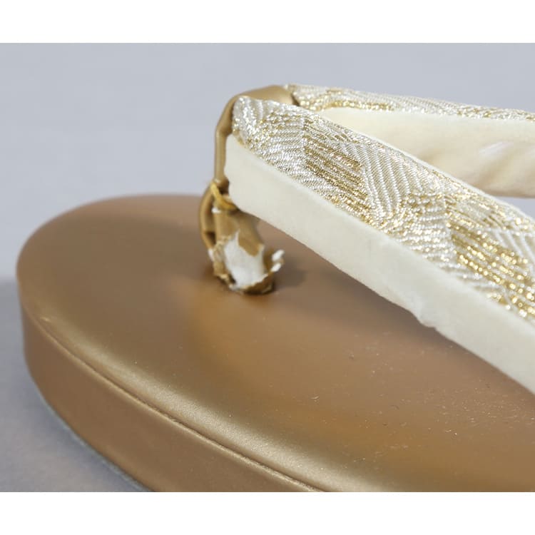 草履バッグ　ゴールド　星の割付文様