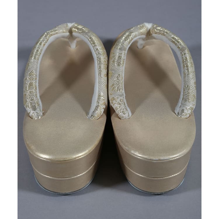 草履バッグ　ゴールド　花菱