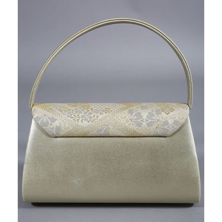 草履バッグ　ゴールド　菱に桜