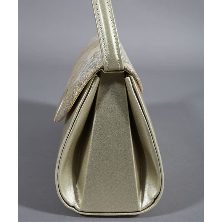 草履バッグ　ゴールド　菱に桜