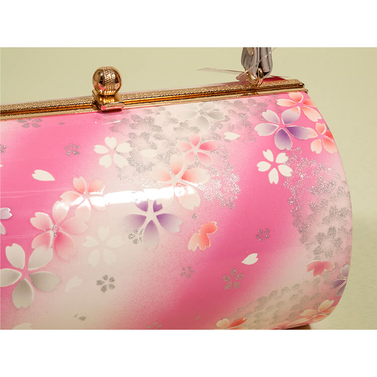 ホワイト、ピンク、シルバー　桜　振袖用草履バック