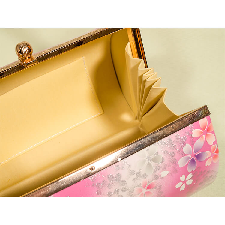 ホワイト、ピンク、シルバー　桜　振袖用草履バック