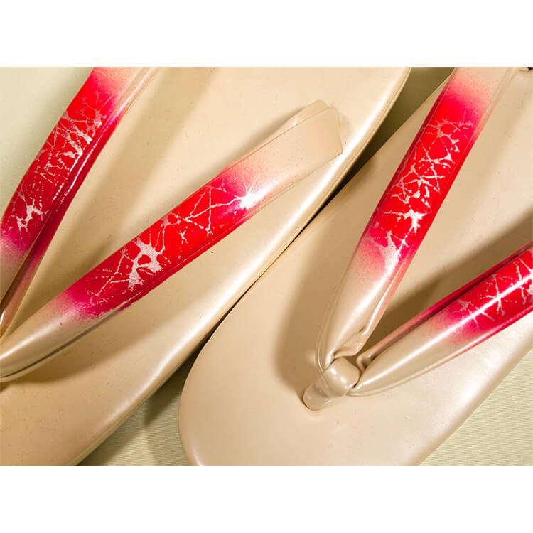 ピンク　アイボリー　花柄　振袖用草履バック