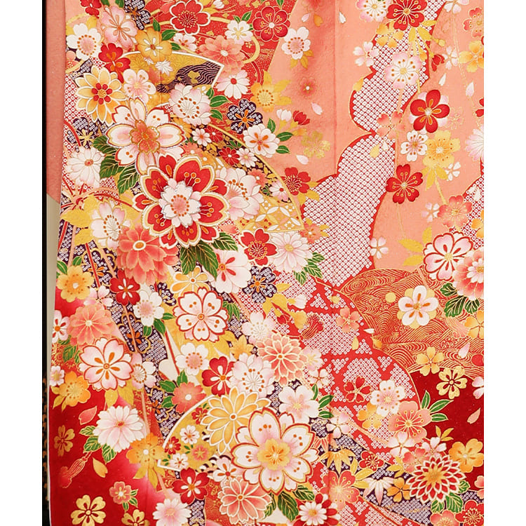ピンク花柄古典