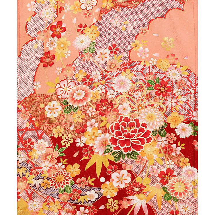 ピンク花柄古典