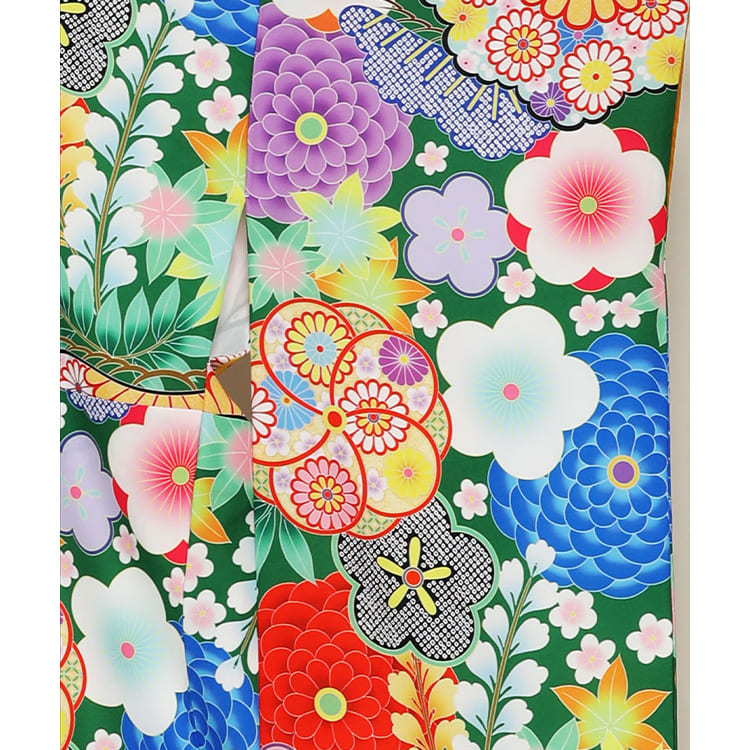 緑に花尽くし