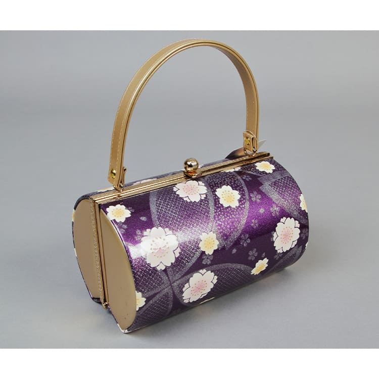 紫　桜　ゴールド　草履バック