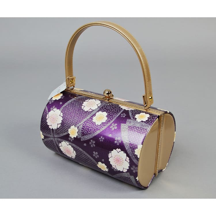 紫　桜　ゴールド　草履バック