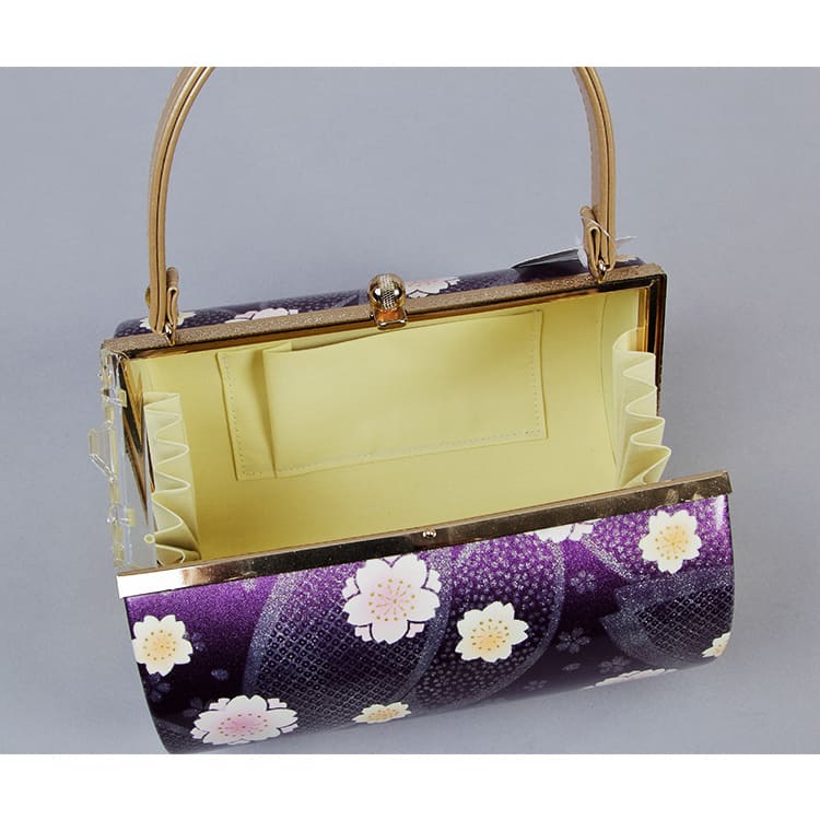 紫　桜　ゴールド　草履バック