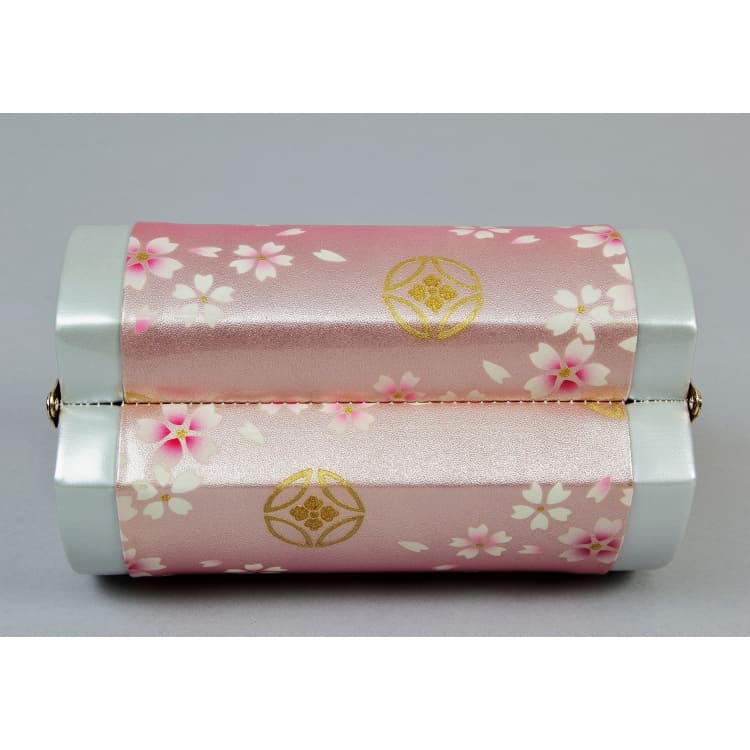 えんじ色にシルバー　桜に七宝花菱