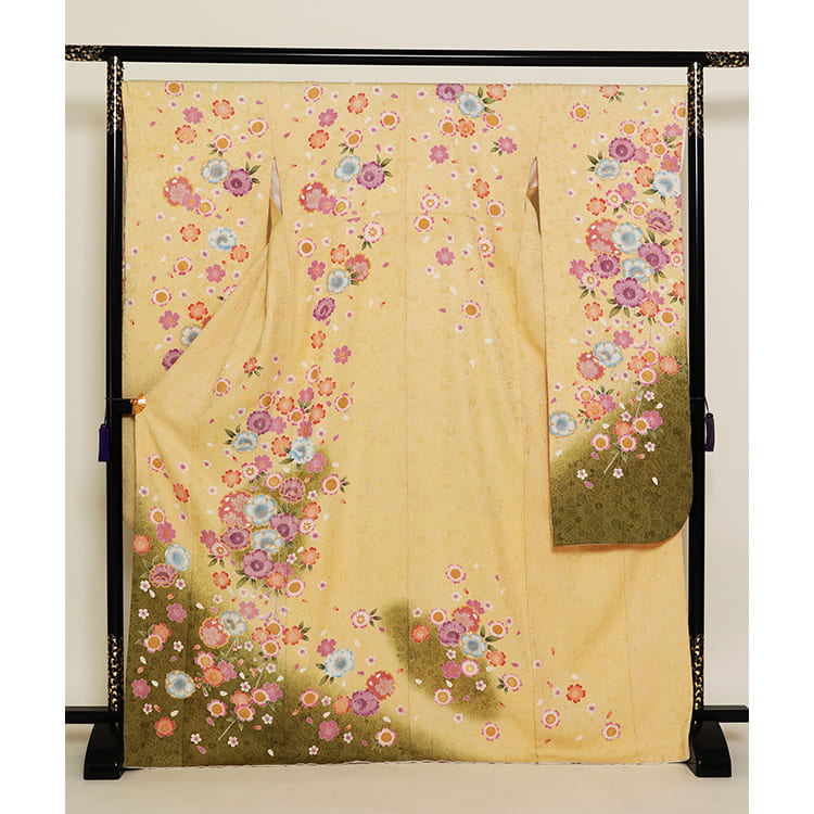 クリームとくすみグリーン桜