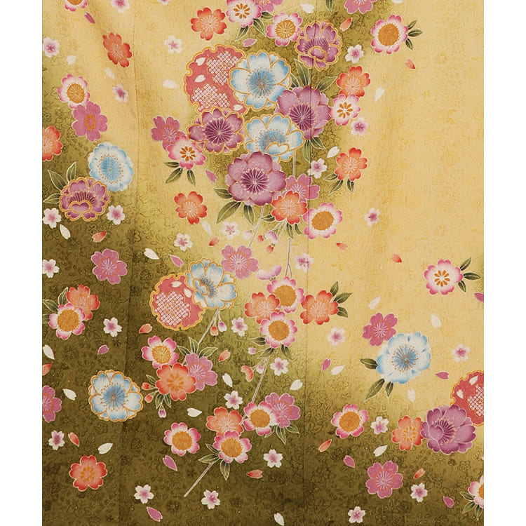 クリームとくすみグリーン桜