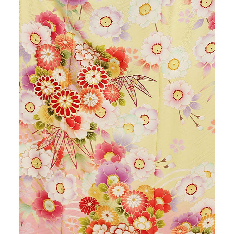 クリーム　ピンク　花寄せ