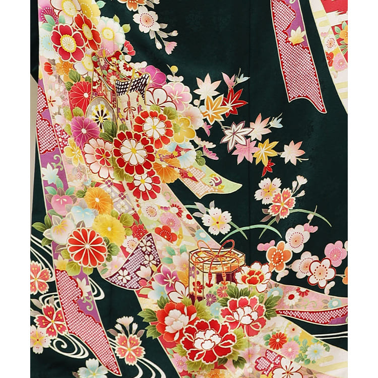 深緑にのしめ吉祥紋
