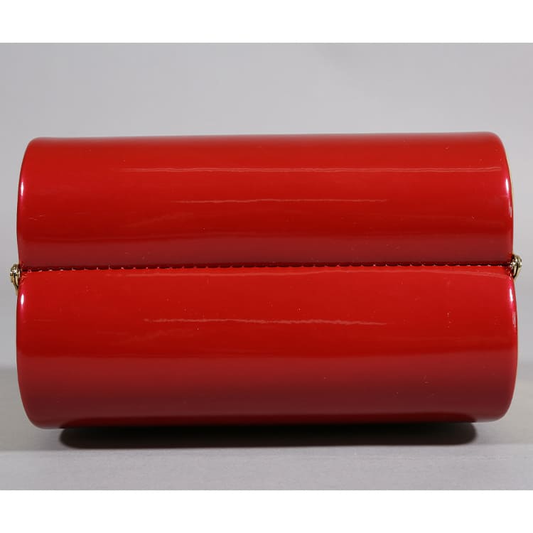 草履バッグ　赤と金