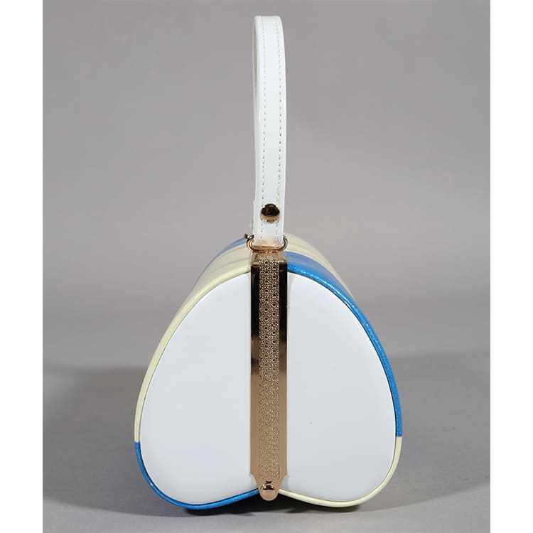 草履バック　青とクリーム色