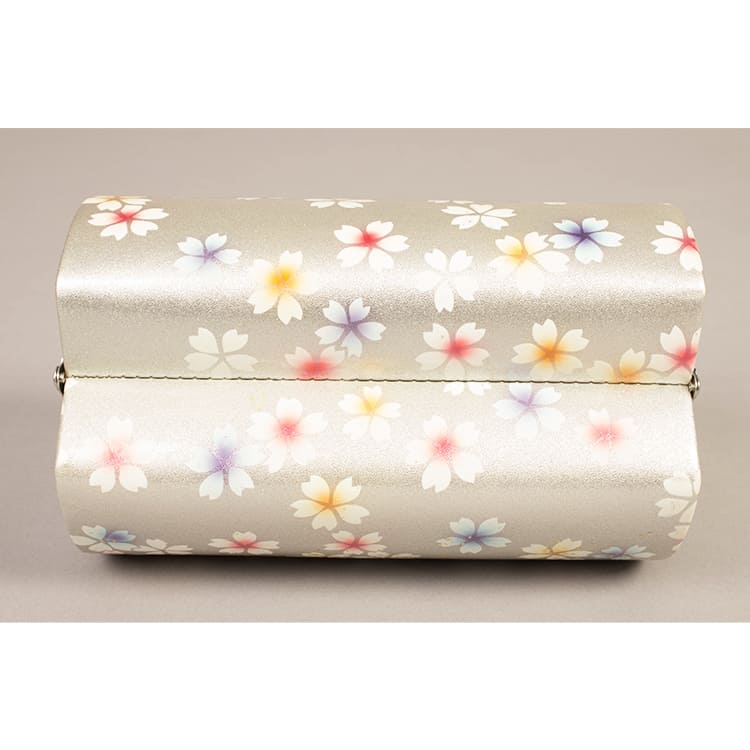 黒×シルバー　桜　草履バック