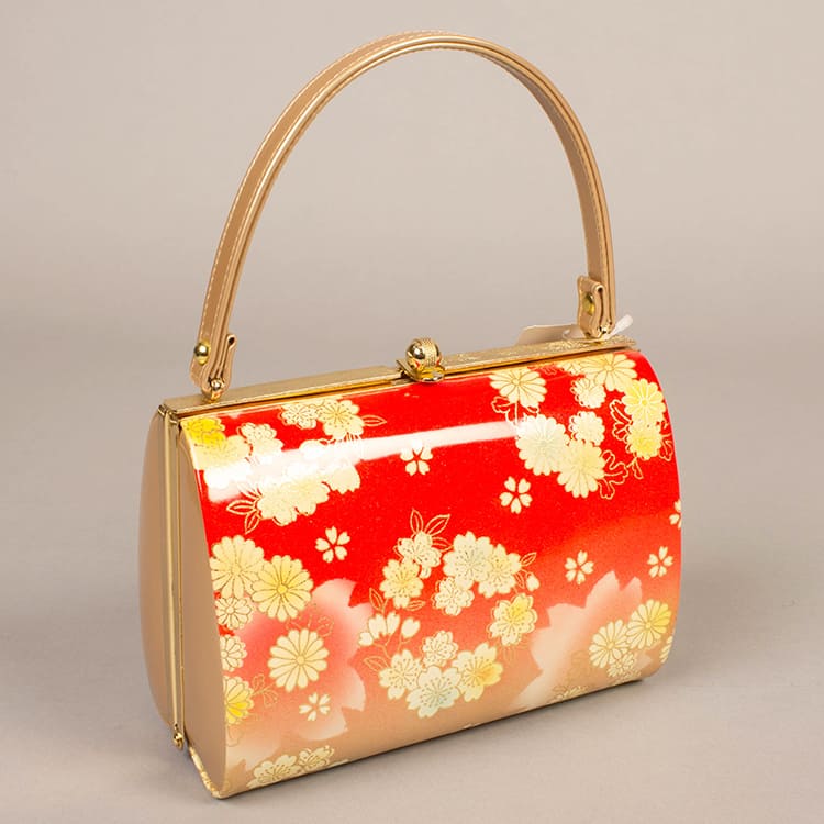 朱色×金　菊　草履バック