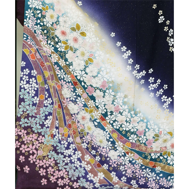 紺地に辻が花