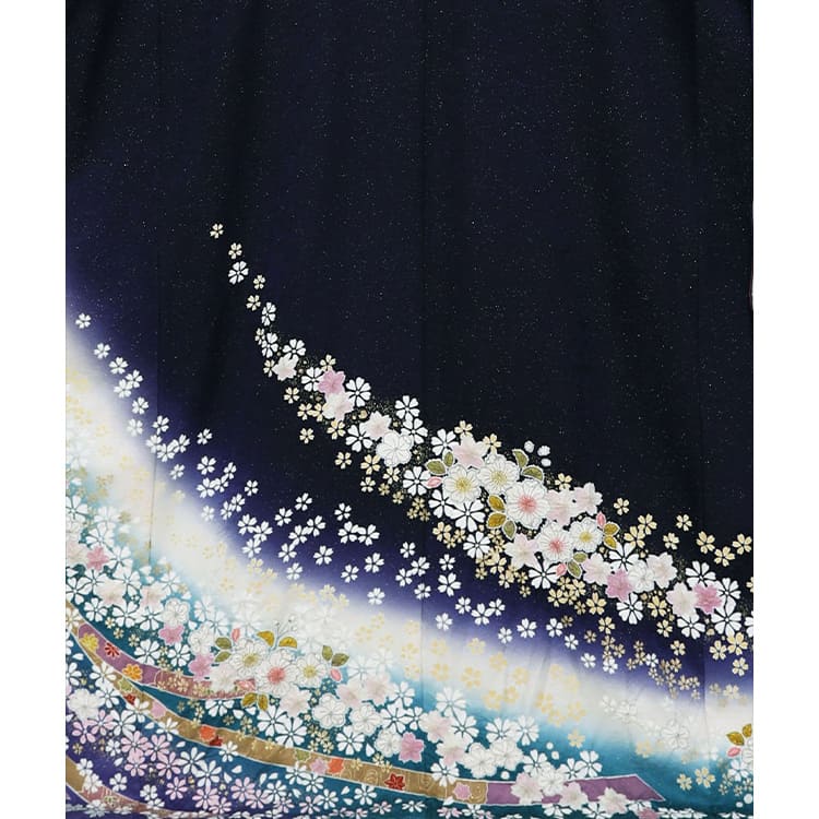 紺地に辻が花