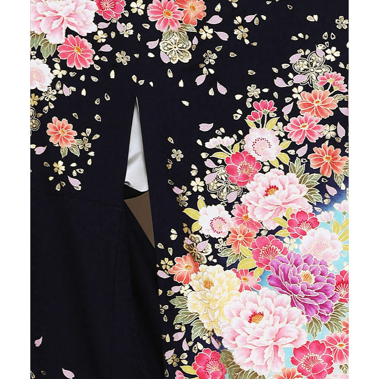 濃紺に花づくし