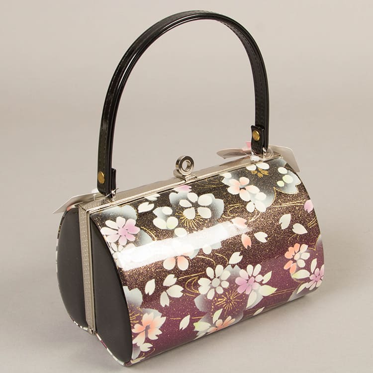 黒×紫　桜　草履バック