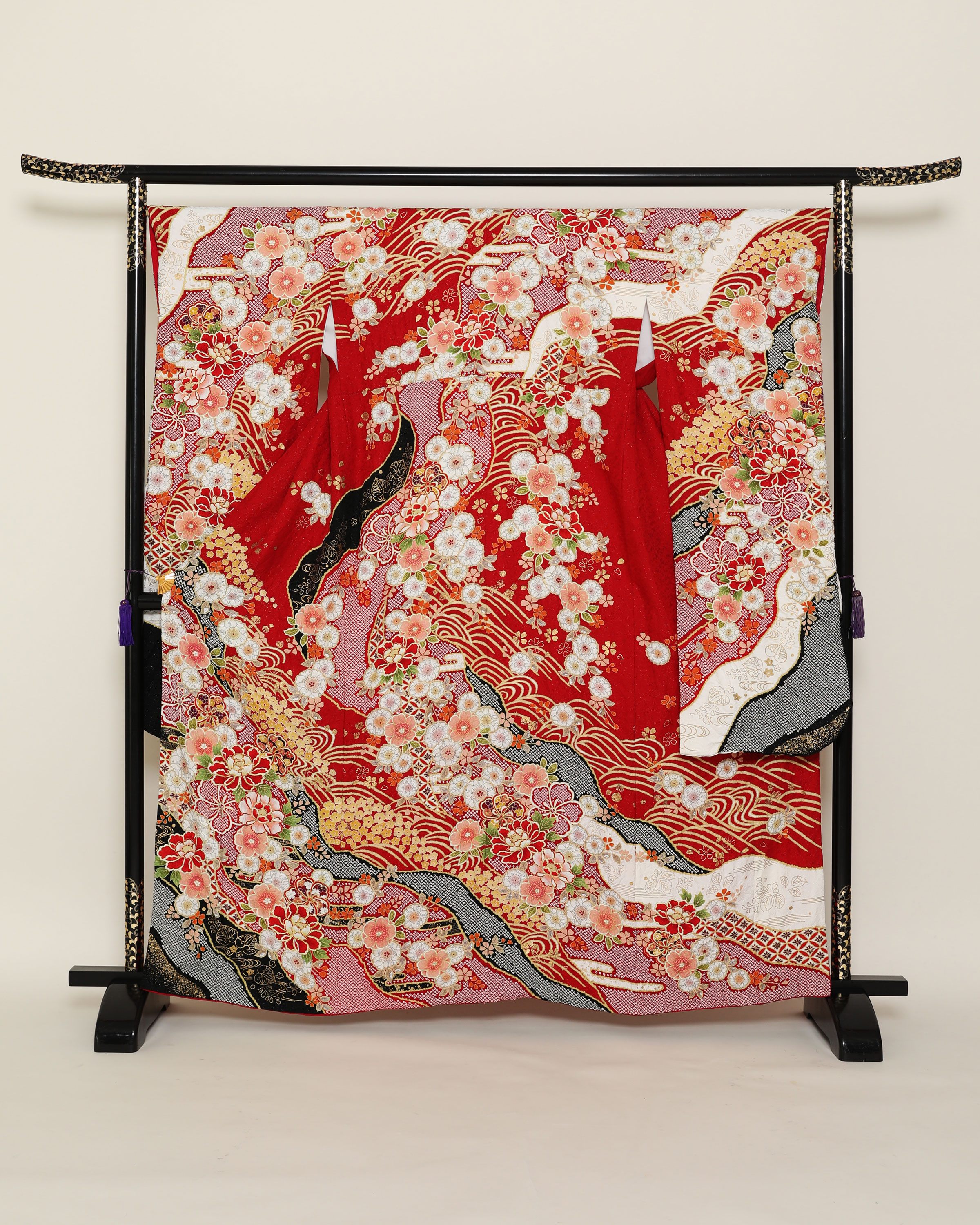 赤色鹿の子染め辻ケ花