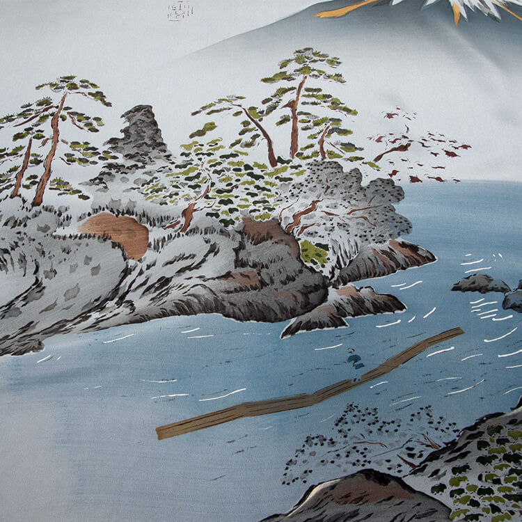 藍色富士山筏　額裏