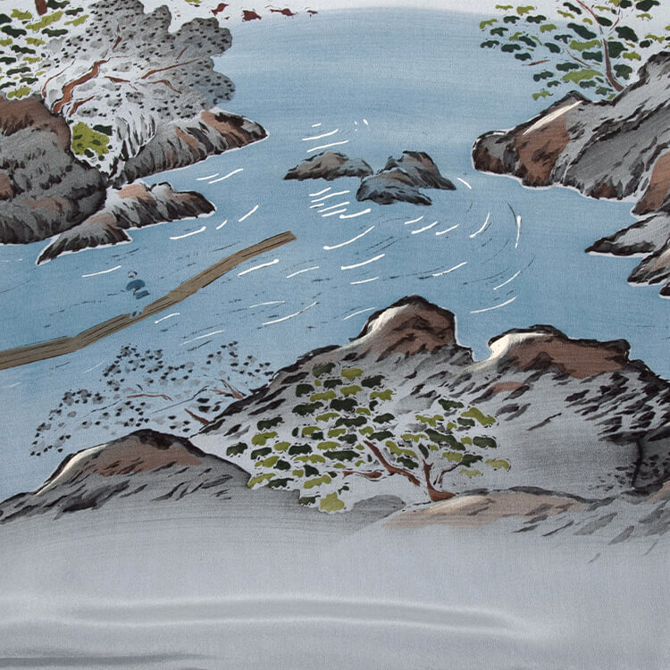 藍色富士山筏　額裏