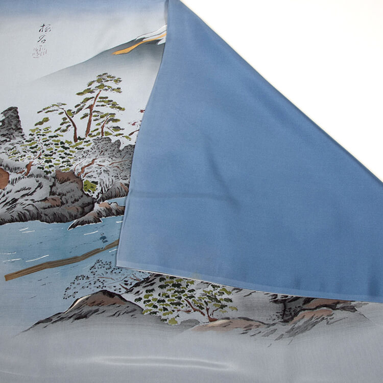 藍色富士山筏　額裏