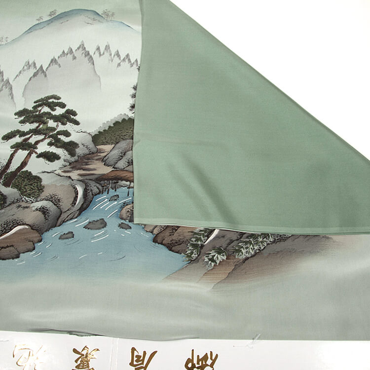 緑地山水画　額裏