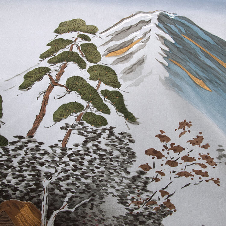 藍色山水画　額裏