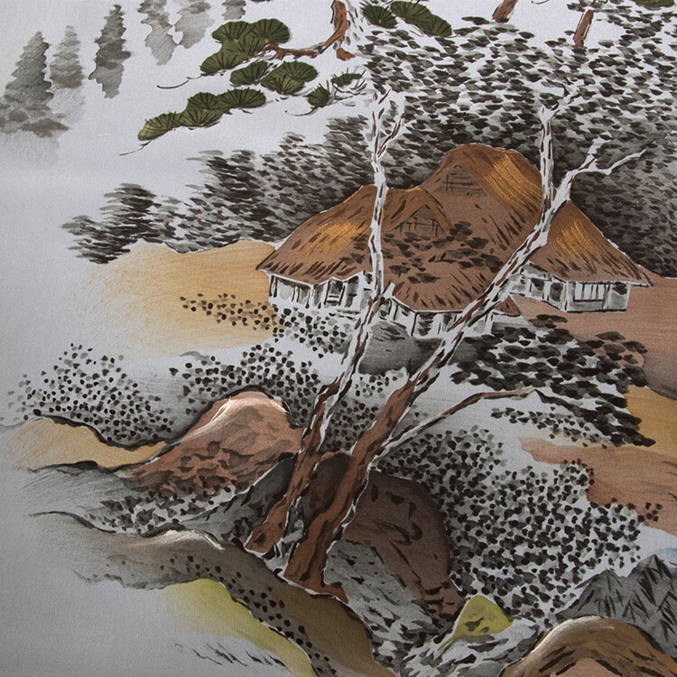 藍色山水画　額裏