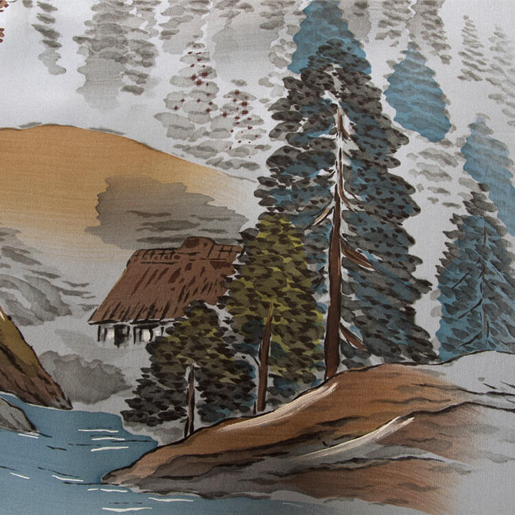 藍色山水画　額裏