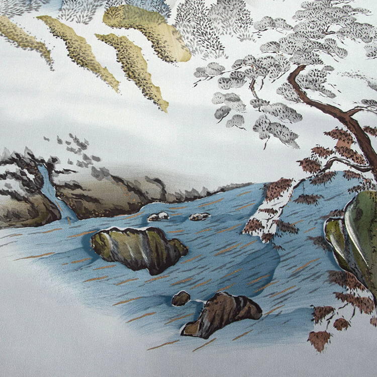藍色山水画 　額裏