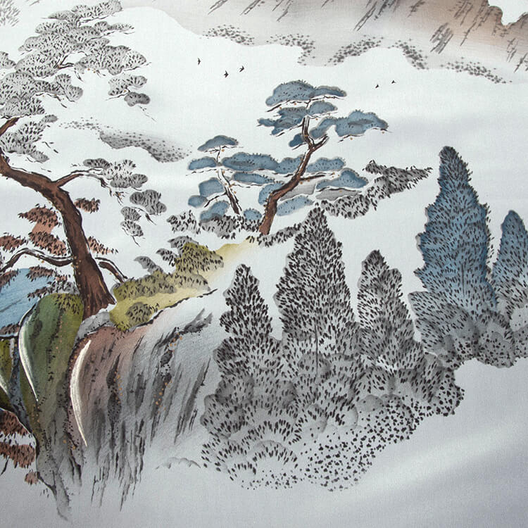 藍色山水画 　額裏