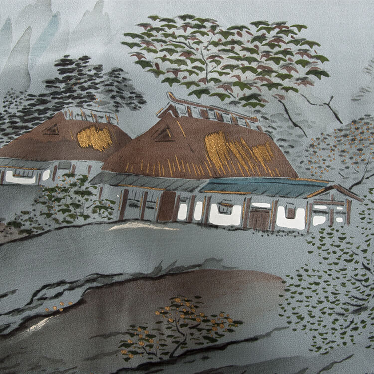 藍色山水画　額裏