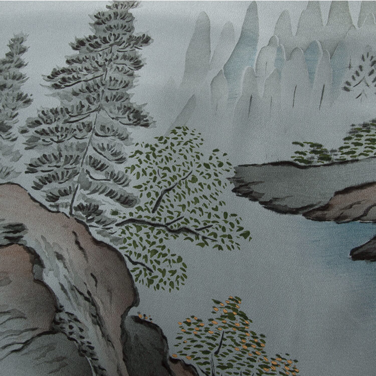 藍色山水画　額裏