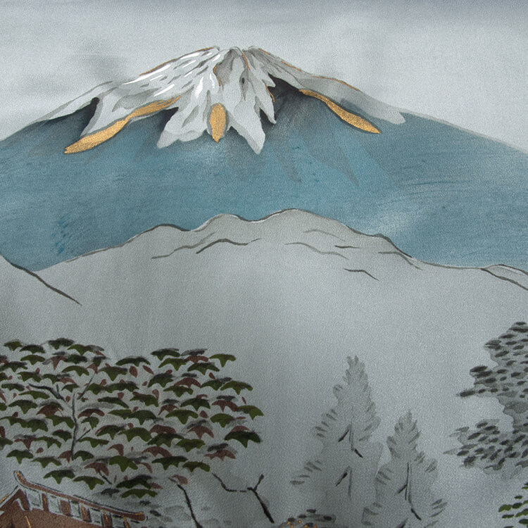 藍色山水画　額裏
