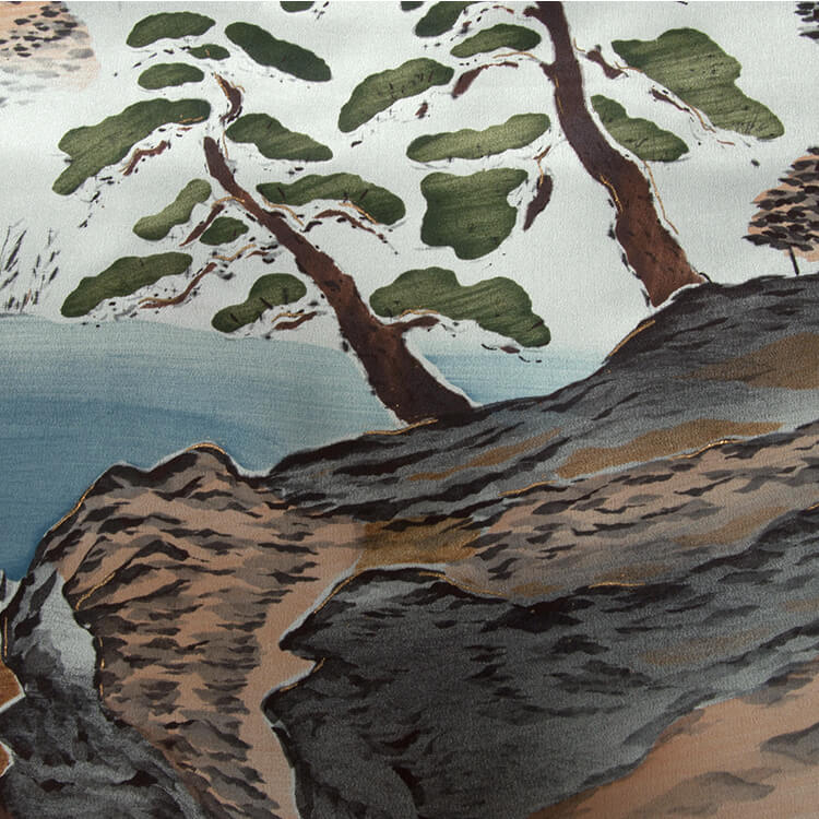 緑地山水画　額裏