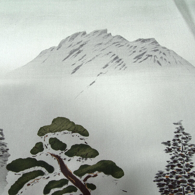 緑地山水画　額裏