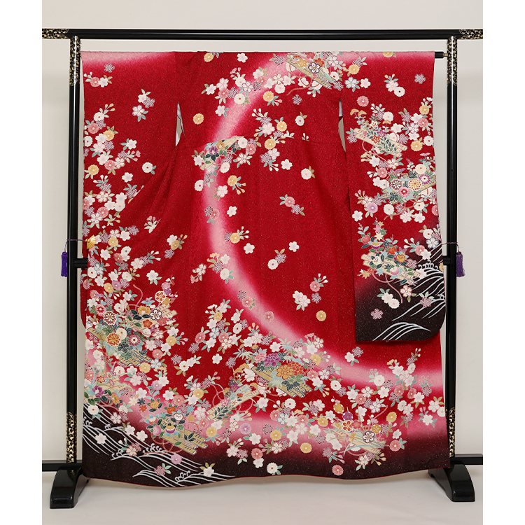 濃い赤　花いかだ