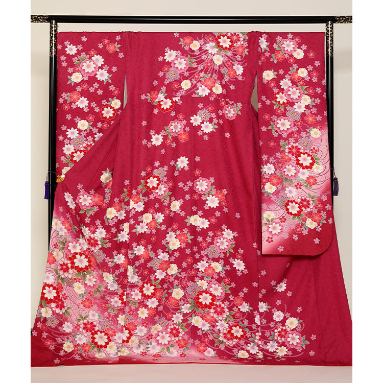 濃いピンクに花尽くし