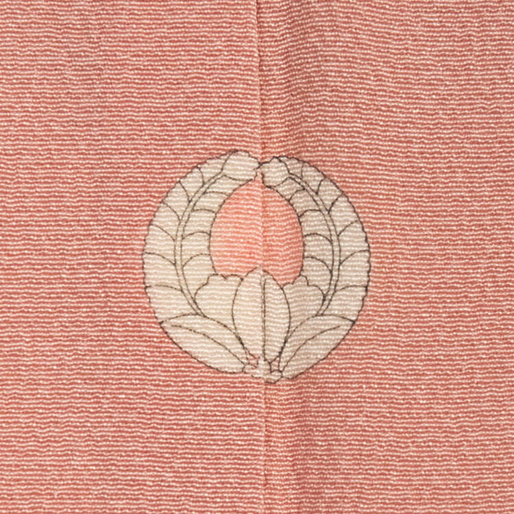 ちりめん　桜色　色無地