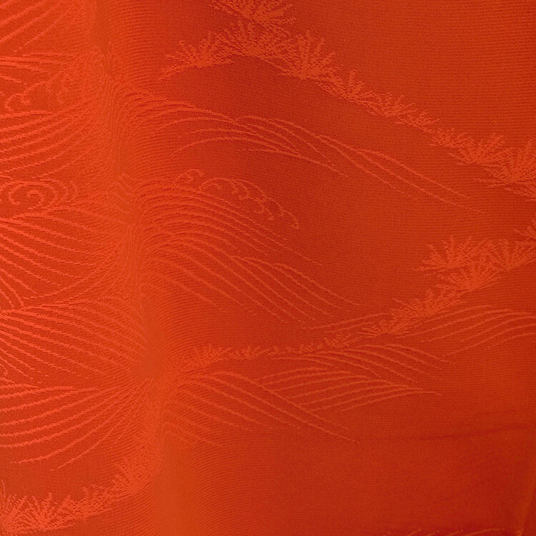流水　松　色無地